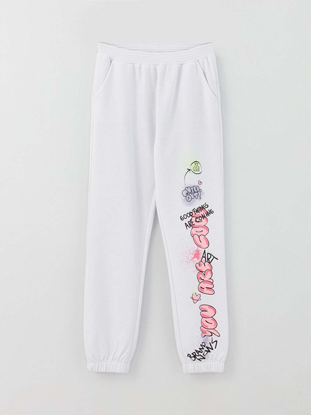 Elastic Waist Printed Girl Jogger Sweatpants-2