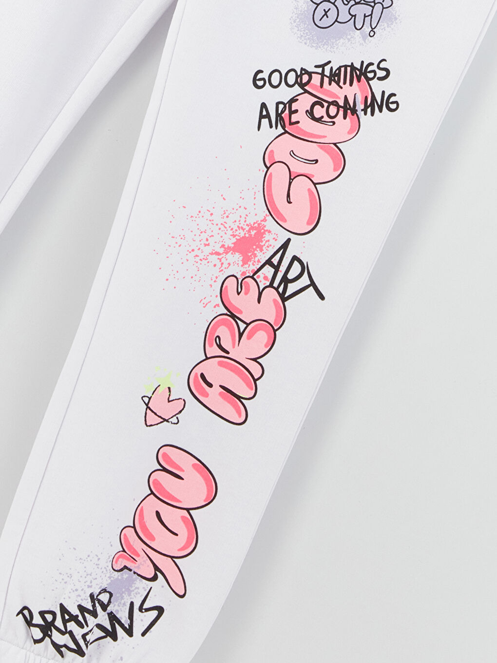 Elastic Waist Printed Girl Jogger Sweatpants-4