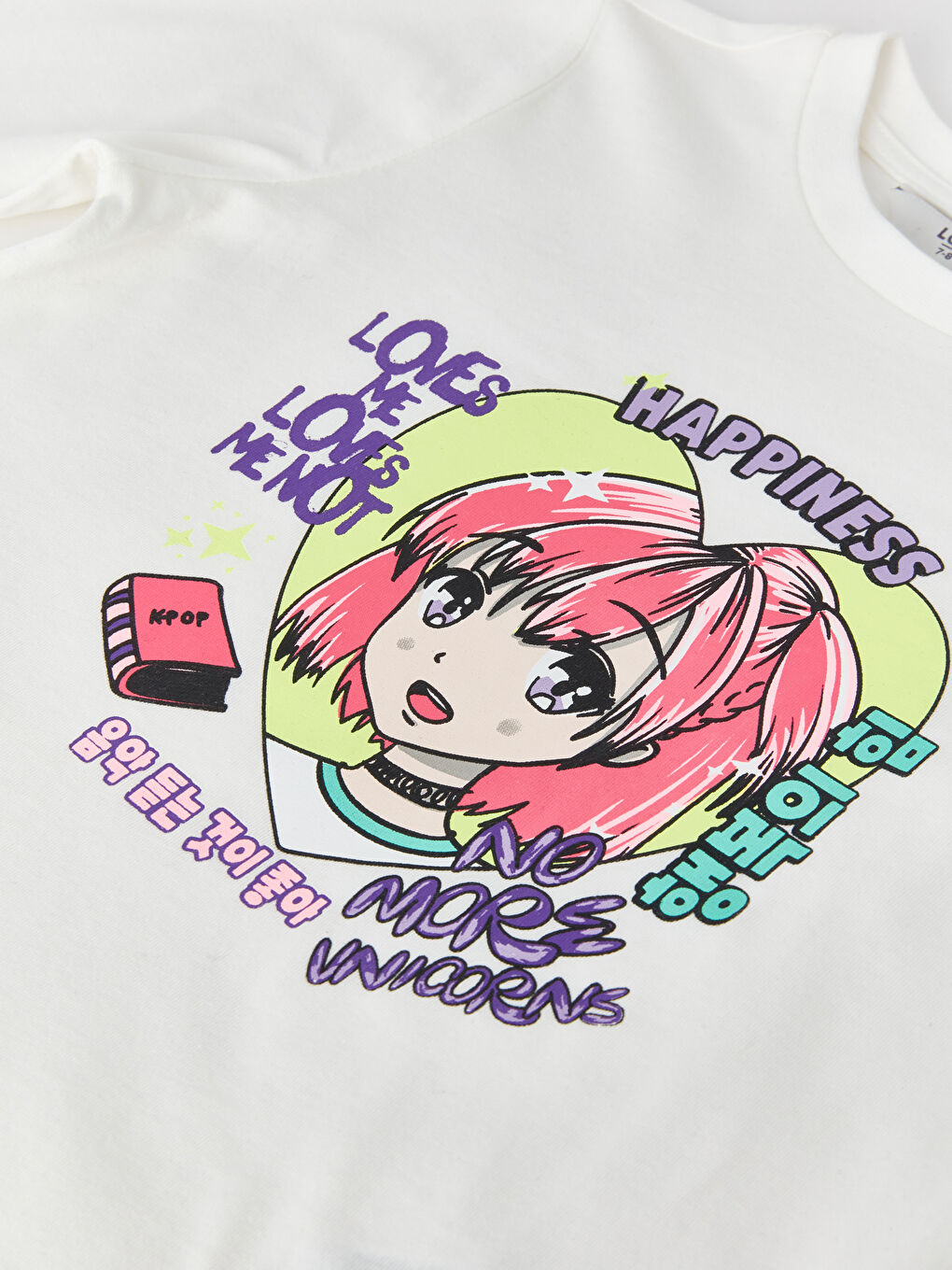 Футболка з круглим вирізом горловини, з принтом, довгий рукав, для дівчаток-2