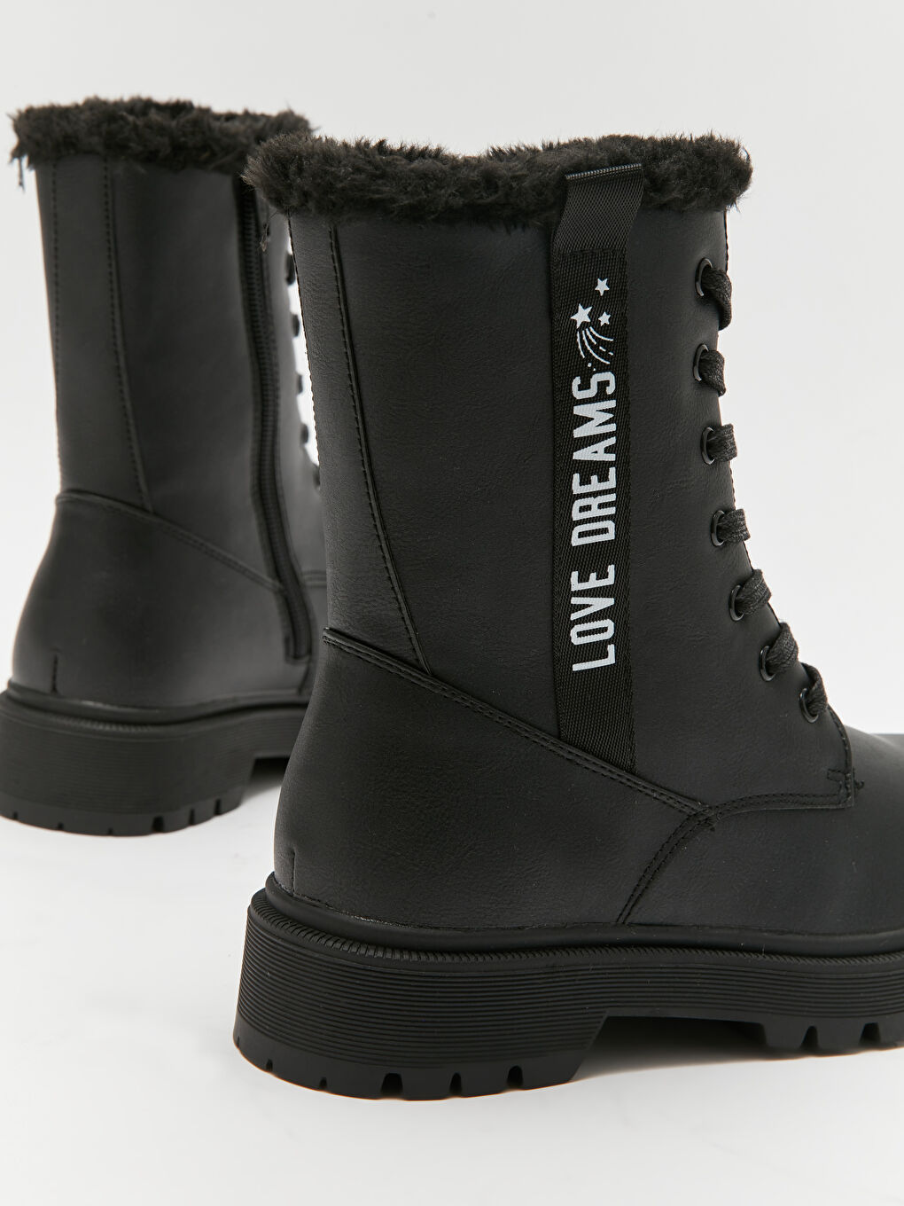 LCW STEPS Leather Look Lace-Up Girl's Boot -W32343Z4-HUC