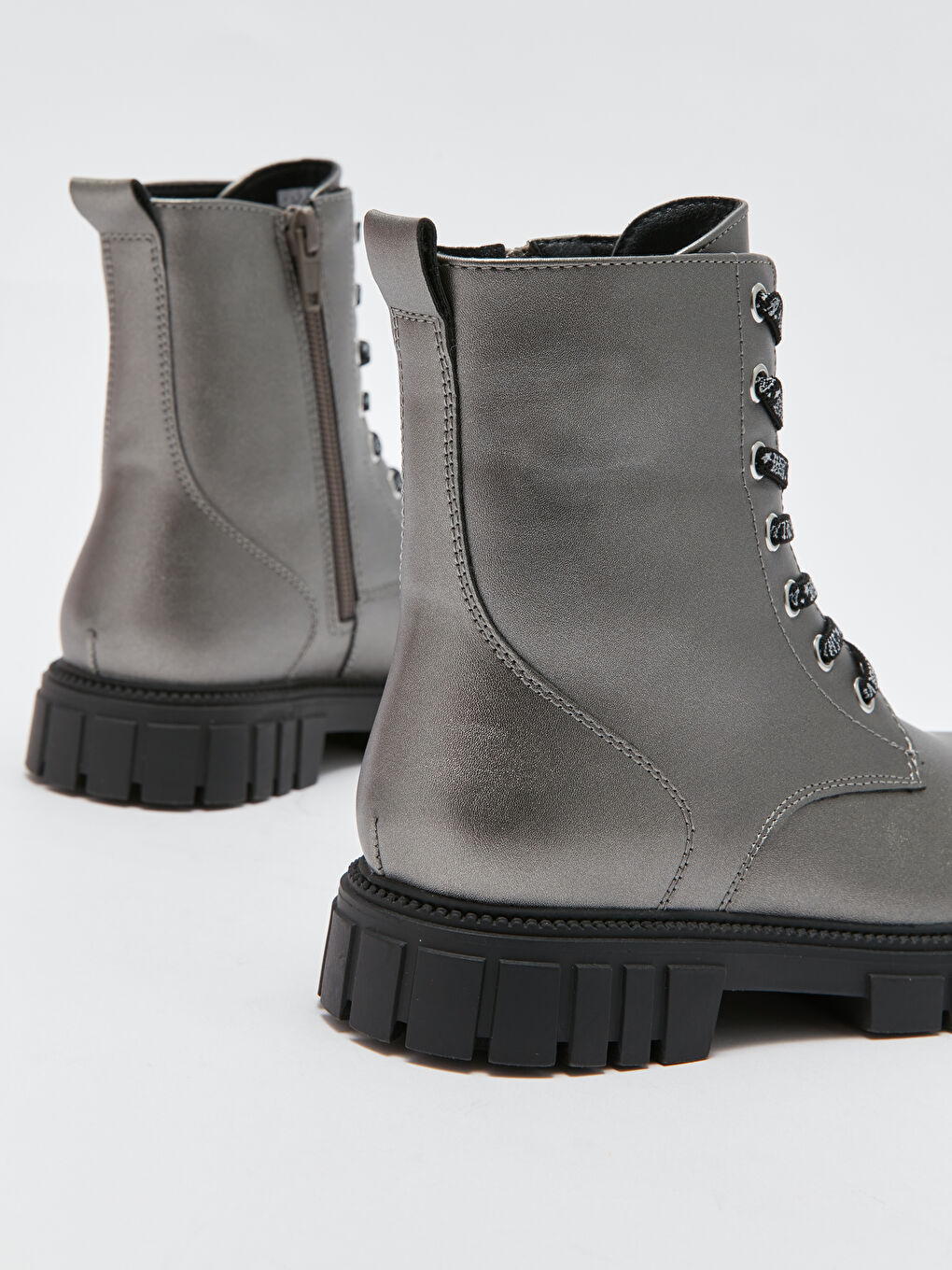 Блестящие ботинки из искусственной кожи для девочек-4