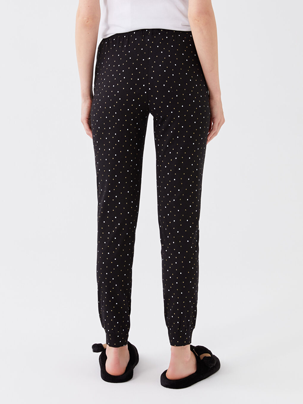 Elasticated Waist Polka Dot Women's Pyjama Bottoms-3