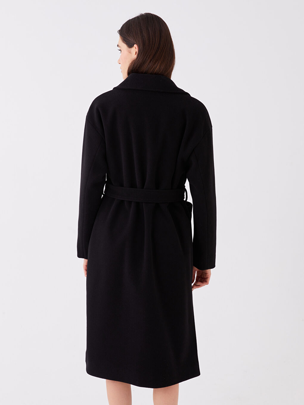 بالطو ياقة القميص كم طويل للسيدات كاشيه-5