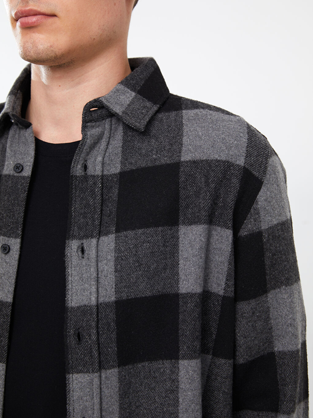 XSIDE Regular Fit Long Sleeve Plaid Men's Flannel Shirt -W32380Z8-LKN