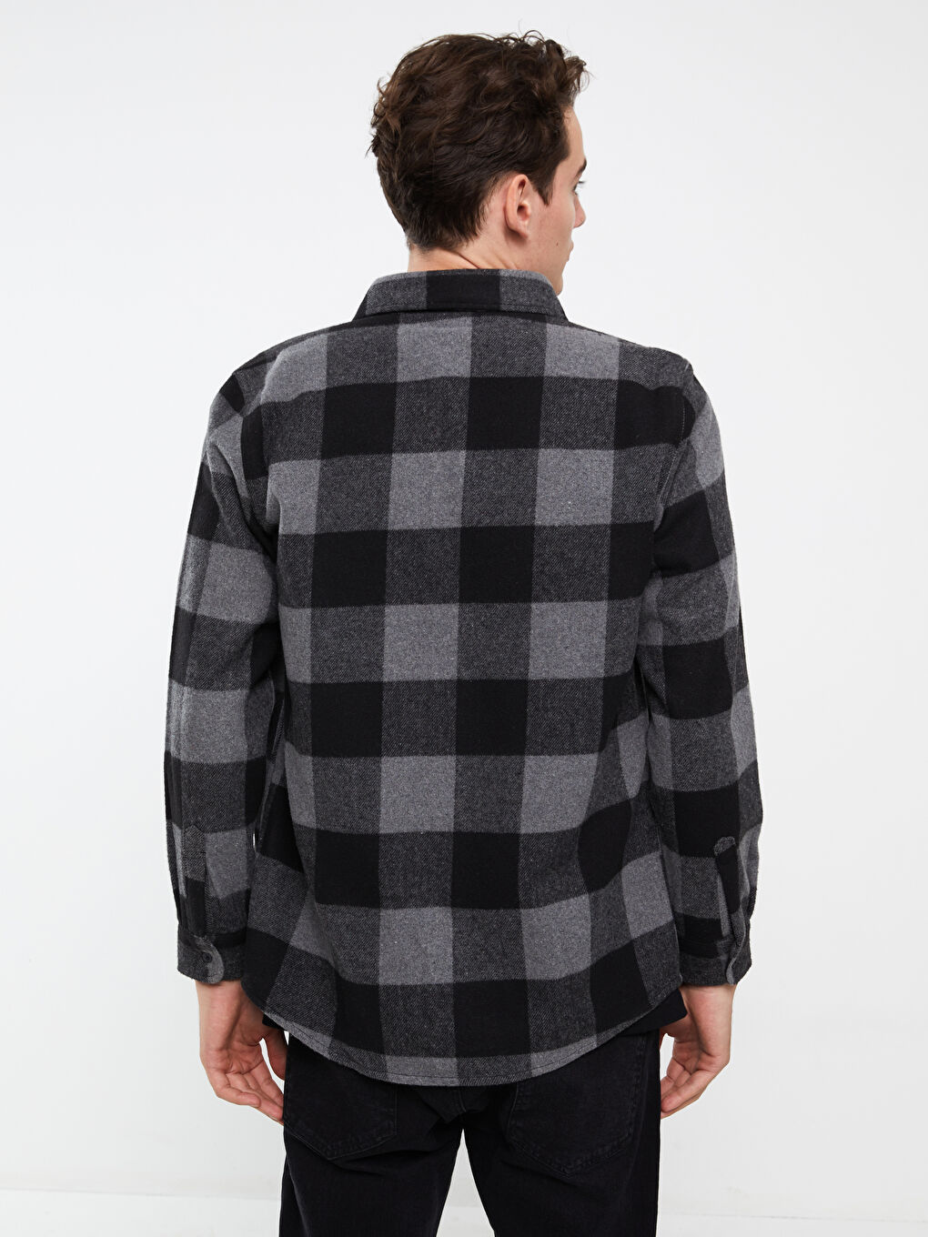 XSIDE Regular Fit Long Sleeve Plaid Men's Flannel Shirt -W32380Z8-LKN