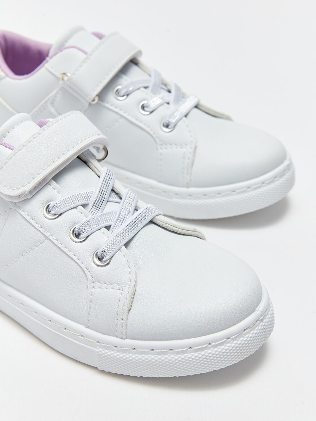 Lace-Up and Hook-and-Loop Girls' Sneakers-2