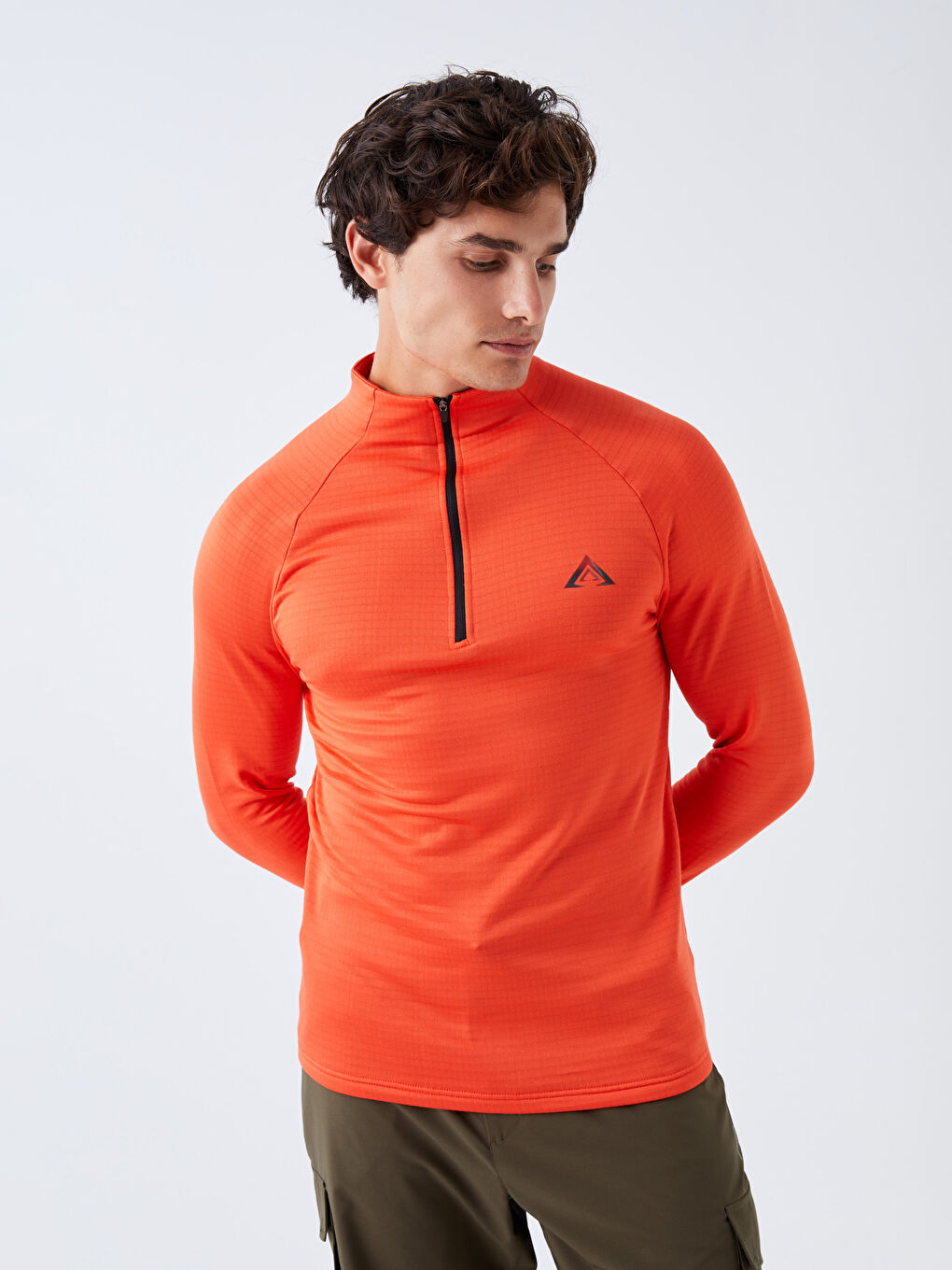 Xside Active Majica sa uspravnom kragnom i dugim rukavima - Sportska majica za muškarce -W32406Z8-RDV