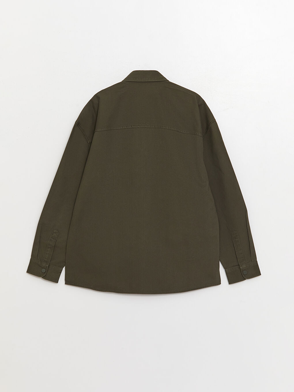 Relaxed Fit Long Sleeve Twill Men's Shirt Jacket-6