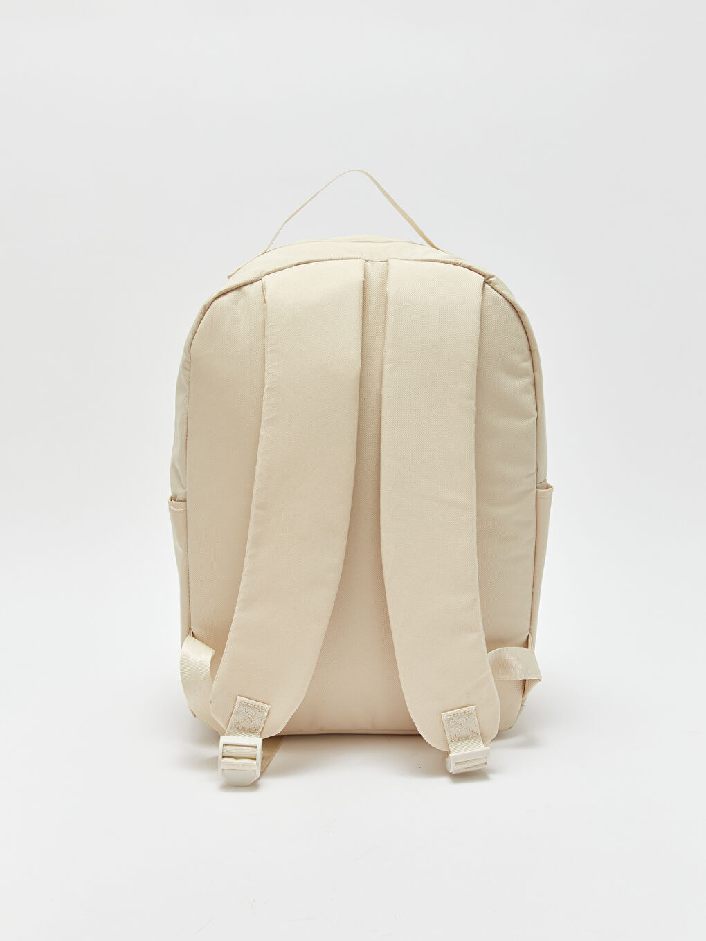 Bej Etiket Baskılı Laptop Bölmeli Kadın Sırt Çantası-2