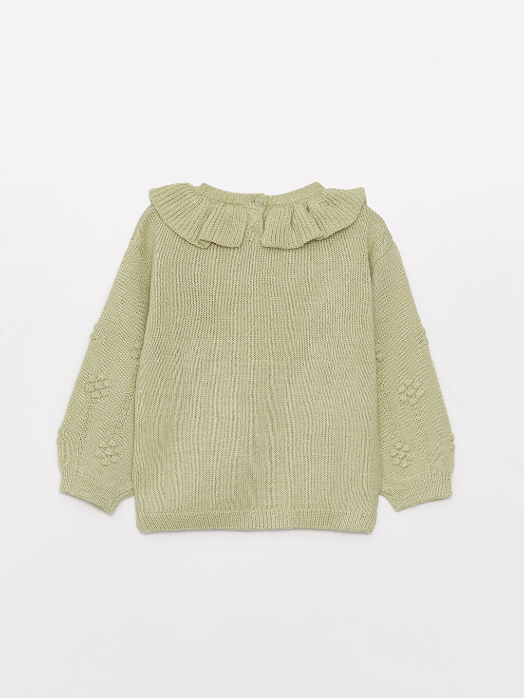 Свитер из трикотажа с узором и круглым вырезом для малышки-1