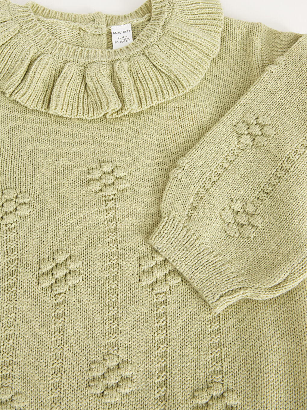 Свитер из трикотажа с узором и круглым вырезом для малышки-2
