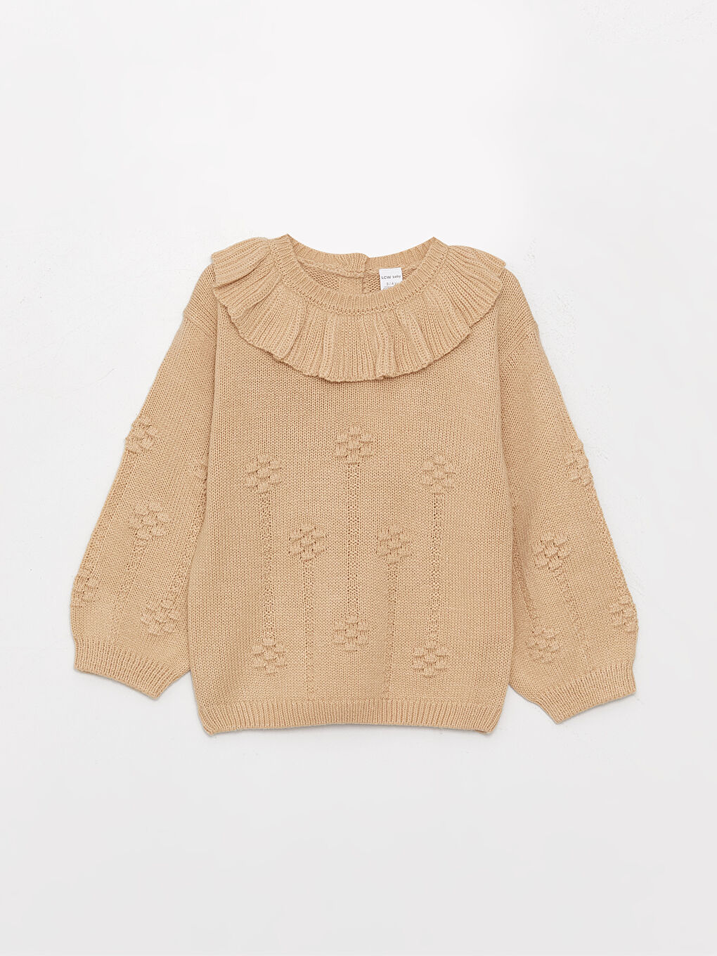 LCW baby Crew Neck Patterned Baby Girl Knitwear Sweater -W32445Z1-V4C