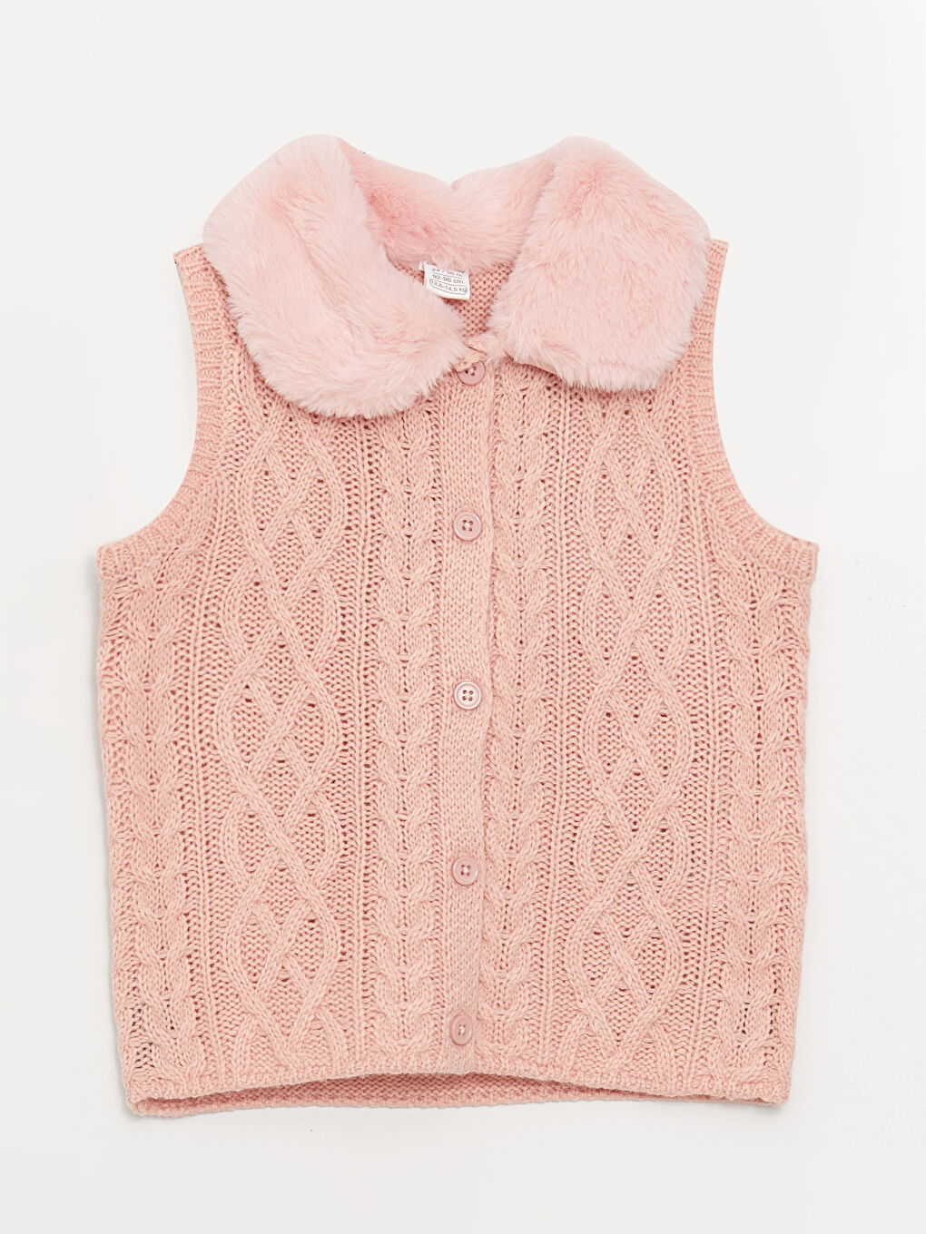 Self-Patterned Baby Girl Knit Vest