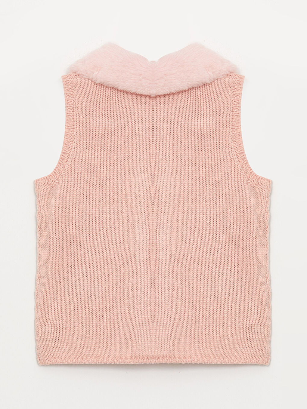Self-Patterned Baby Girl Knit Vest-1