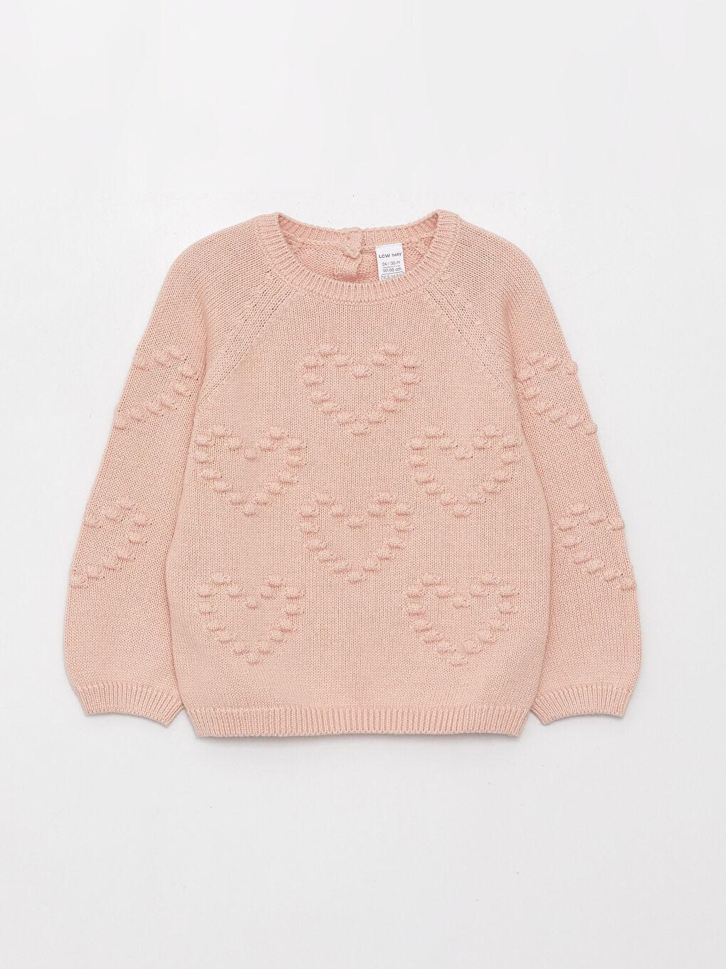 LCW baby Crew Neck Patterned Baby Girl Knitwear Sweater -W32449Z1-V7C