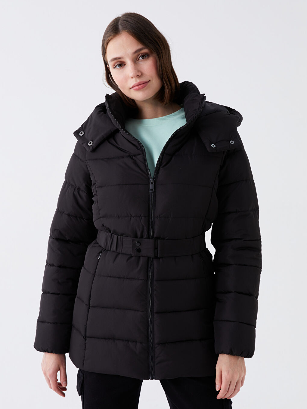 Žena CRNA Puffer jakna/napuhana deblja jakna