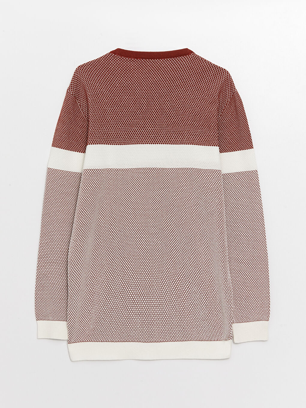 Turuncu Bisiklet Yaka Uzun Kollu Renk Bloklu Erkek Triko Kazak-6