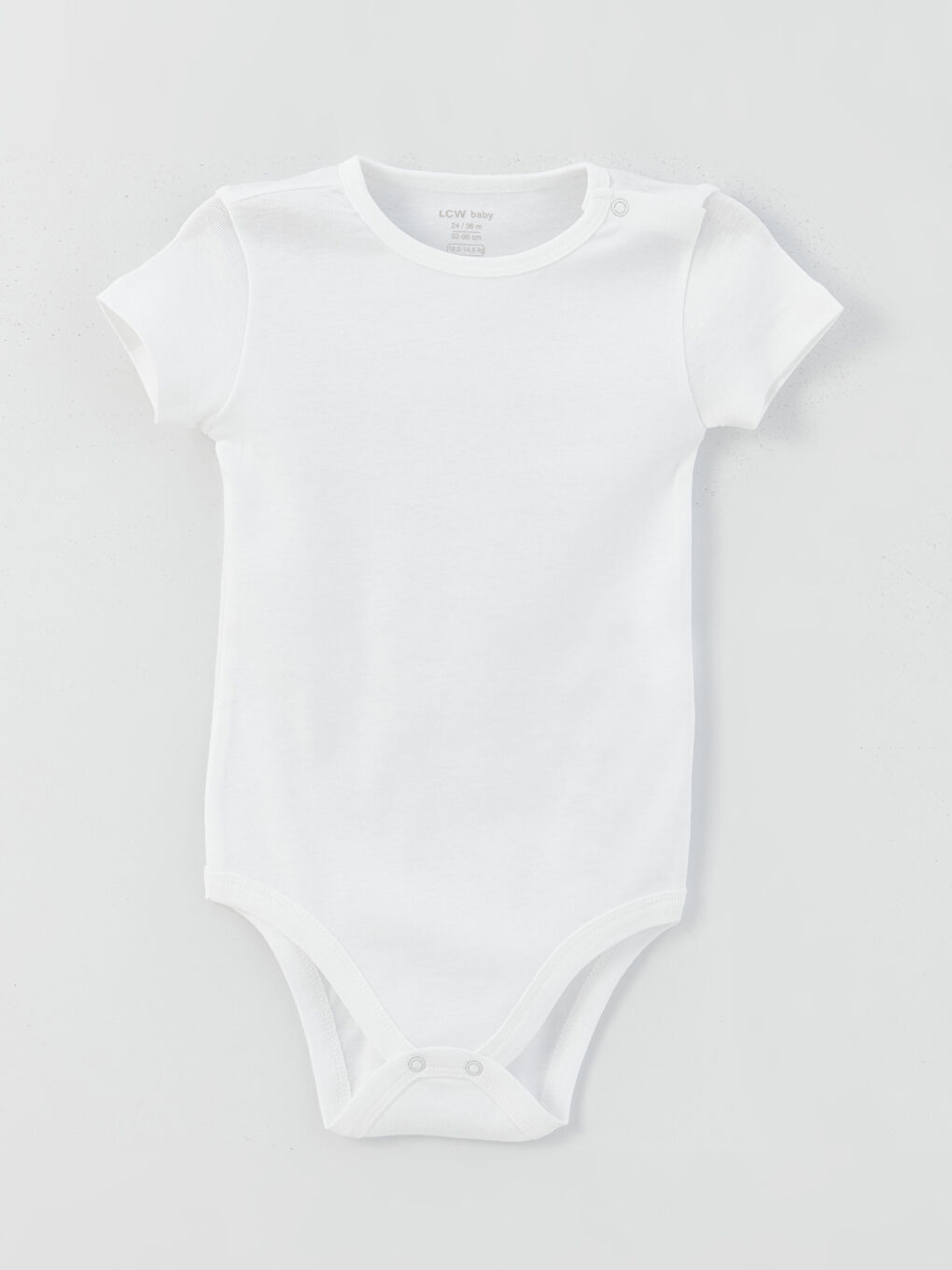 Beyaz Bisiklet Yaka Basic Kız Bebek Çıtçıtlı Bodysuit 2'li-1