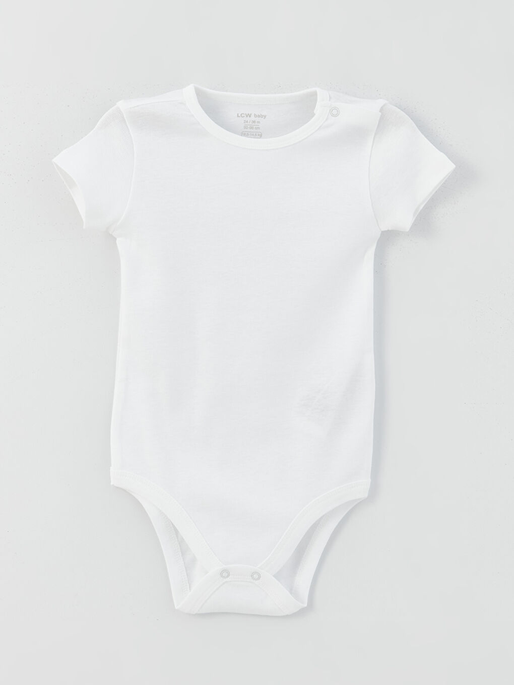 Beyaz Bisiklet Yaka Basic Kız Bebek Çıtçıtlı Bodysuit 2'li-2