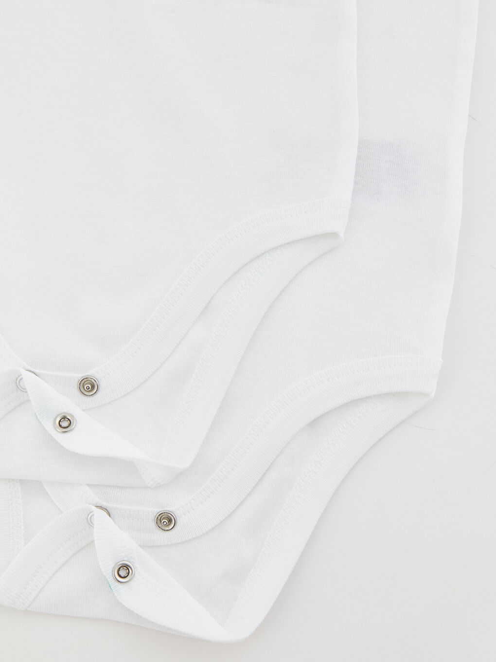 Beyaz Bisiklet Yaka Basic Kız Bebek Çıtçıtlı Bodysuit 2'li-4