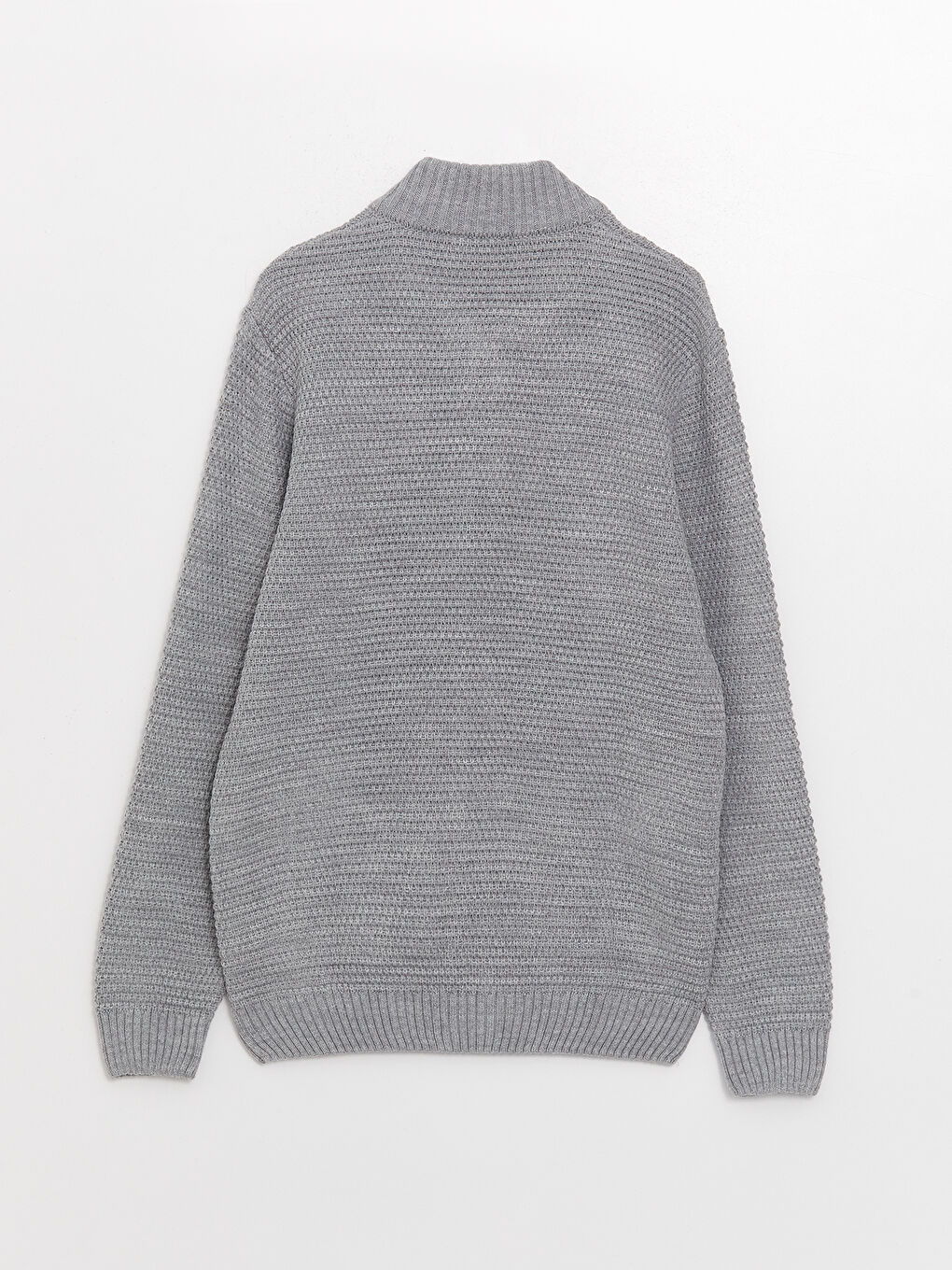 Standard Fit Turtle Neck Long Sleeve Men's Tricot Cardigan-6