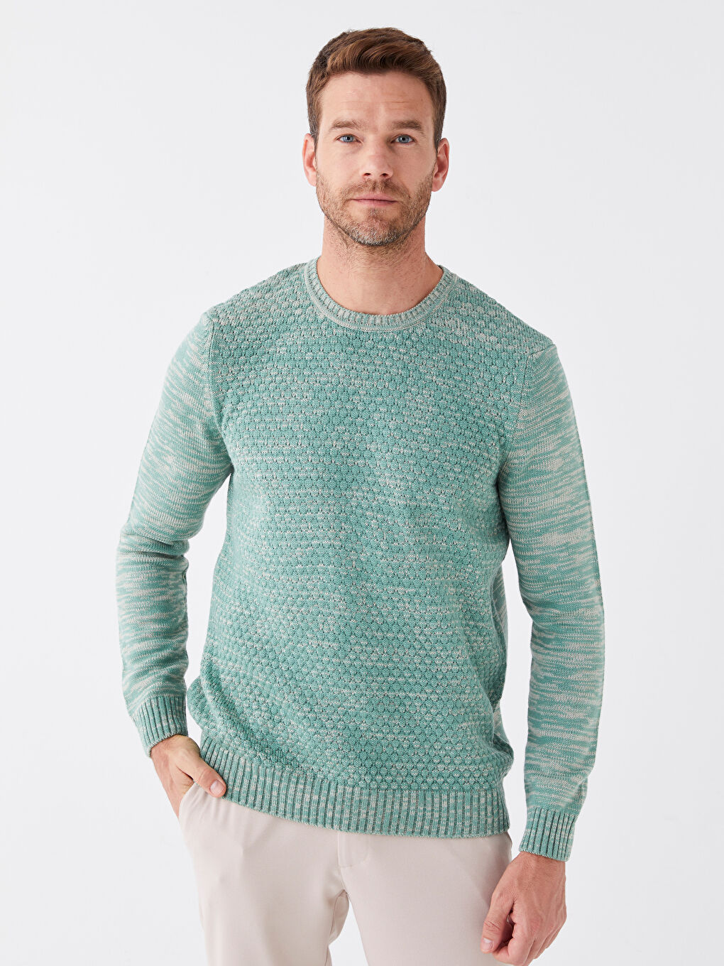 Pull-over Col rond Manches longues pour Hommes en Tricot