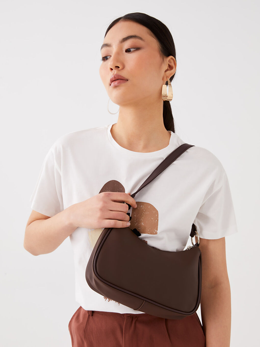 LCW ACCESSORIES Faux Leather Women's Baguette Bag -W32506Z8-RXE