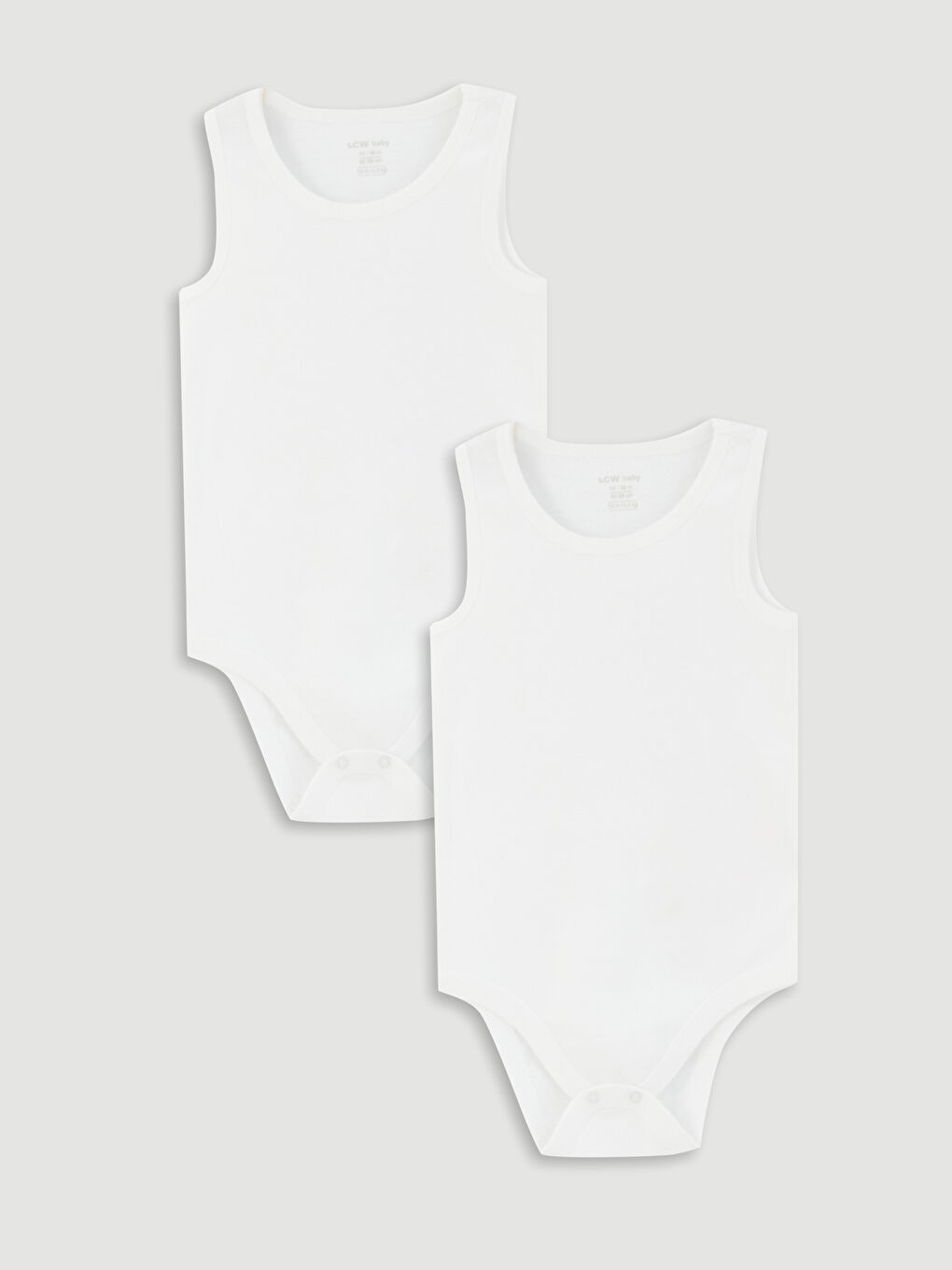 Beyaz Bisiklet Yaka Basic Erkek Bebek Çıtçıtlı Bodysuit 2'li