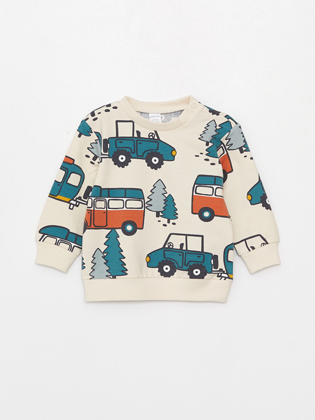 Petrol Bisiklet Yaka Uzun Kollu Baskılı Erkek Bebek Sweatshirt 2'li-4