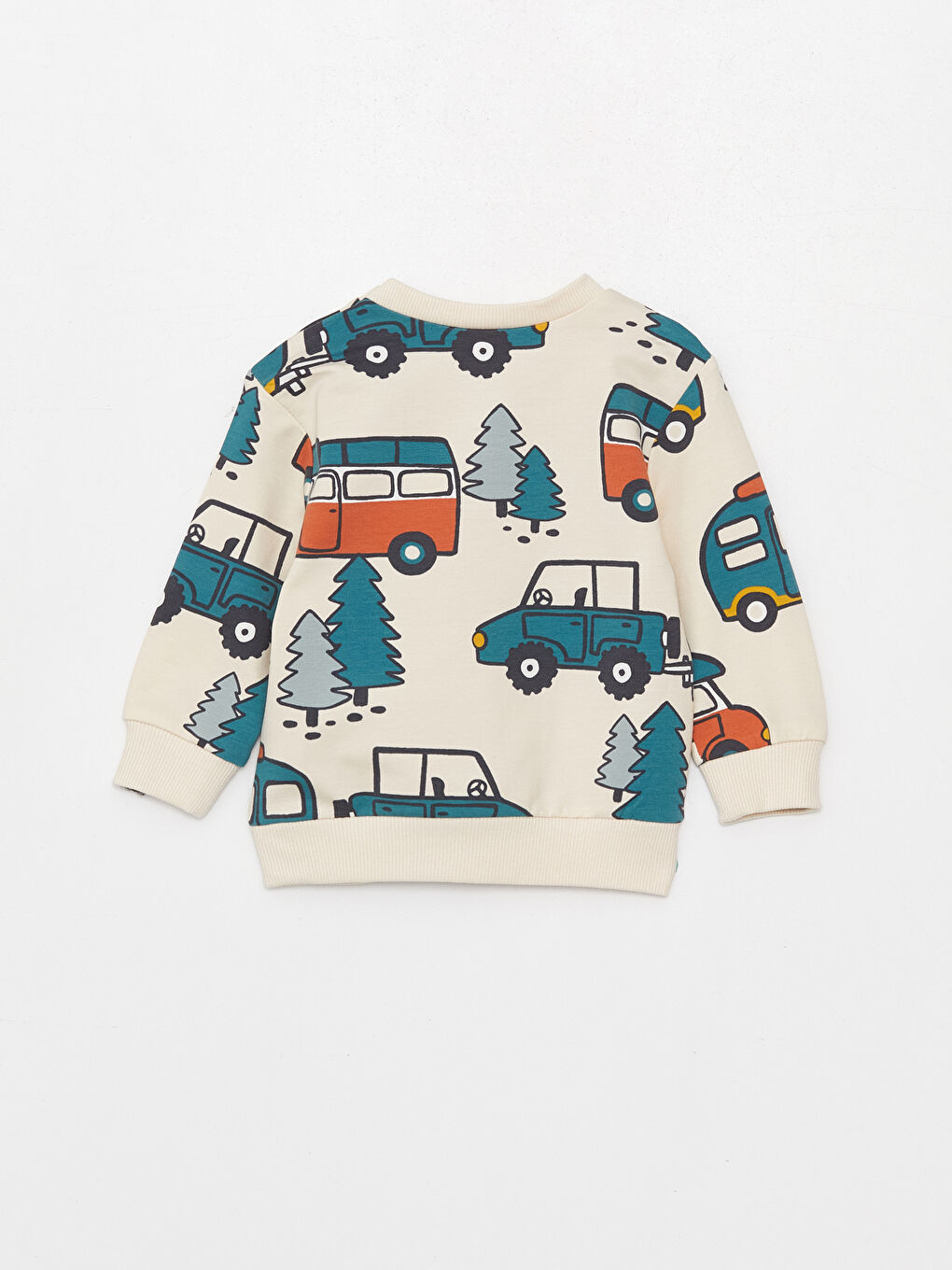 Petrol Bisiklet Yaka Uzun Kollu Baskılı Erkek Bebek Sweatshirt 2'li-5