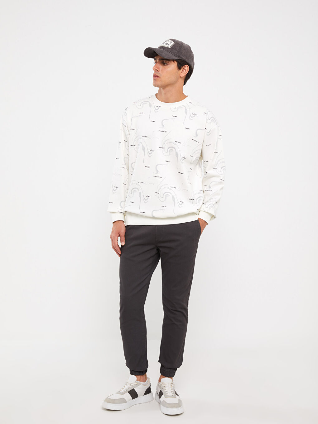 Muške džoger pantalone od gabardena slim fit -W32536Z8-SEH