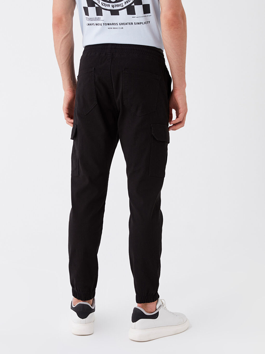 LCW Casual Siyah Slim Fit Gabardin Erkek Jogger Pantolon - 4