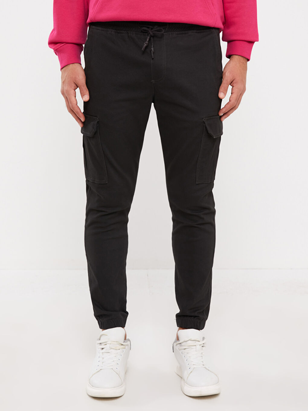 LCW Casual Koyu Antrasit Slim Fit Gabardin Erkek Jogger Pantolon - 2