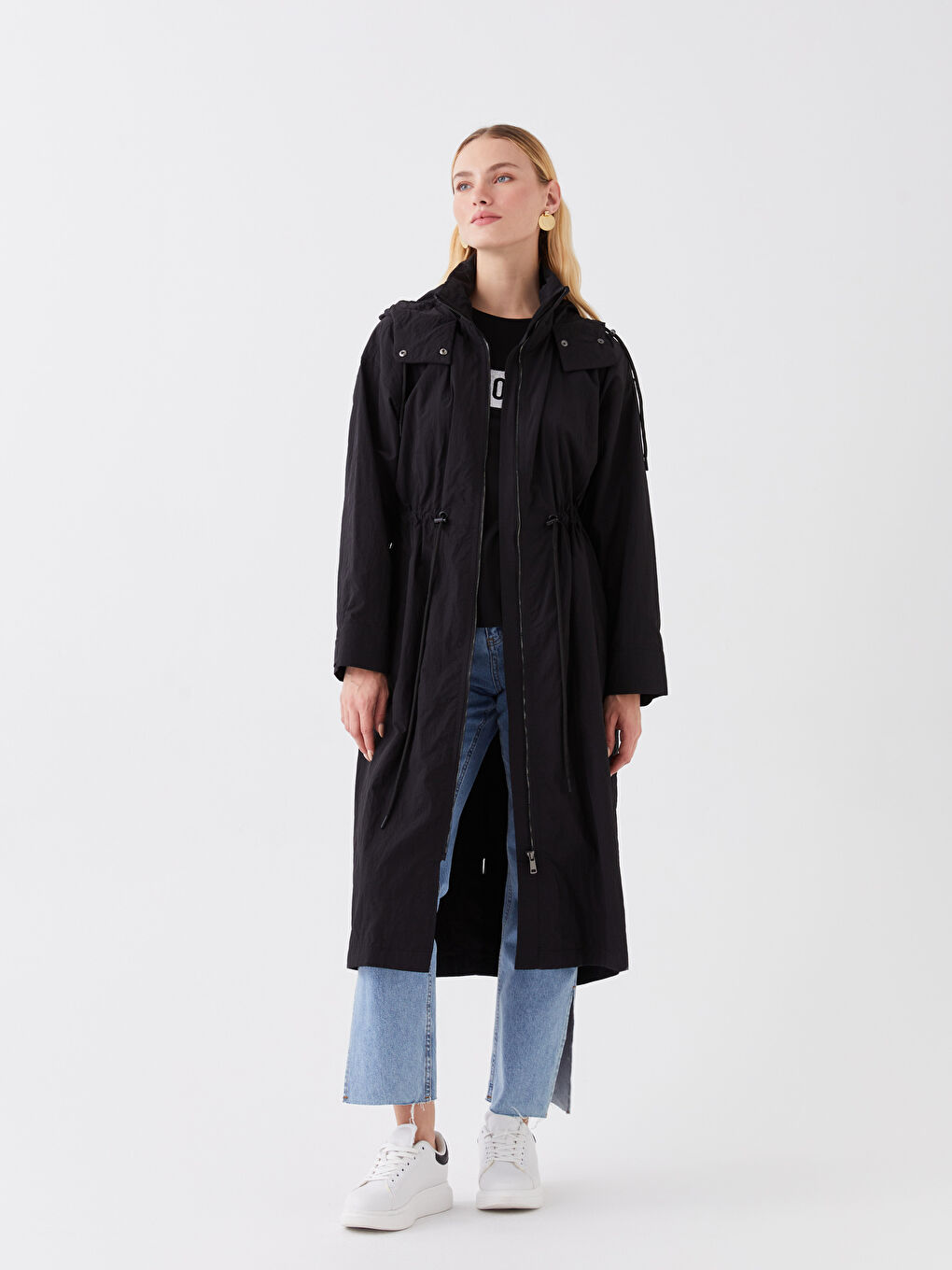 Women's Hooded Plain Raincoat