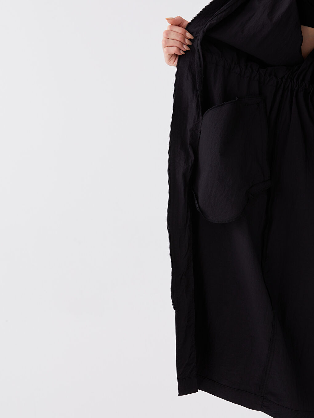 Women's Hooded Plain Raincoat-2