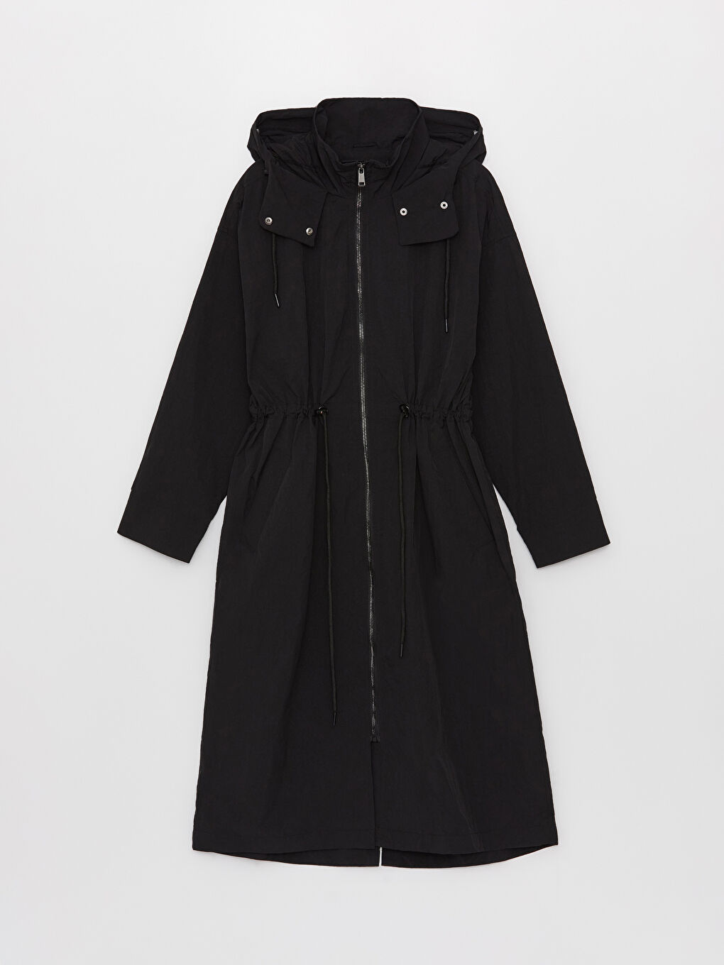 Women's Hooded Plain Raincoat-4