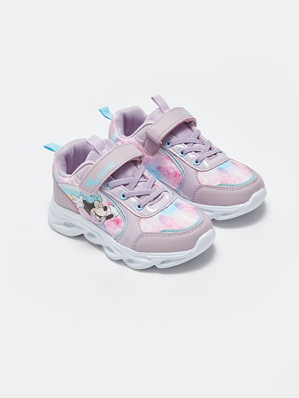 Minnie Mouse Printed Light-Up Sole Girls' Sneakers-1