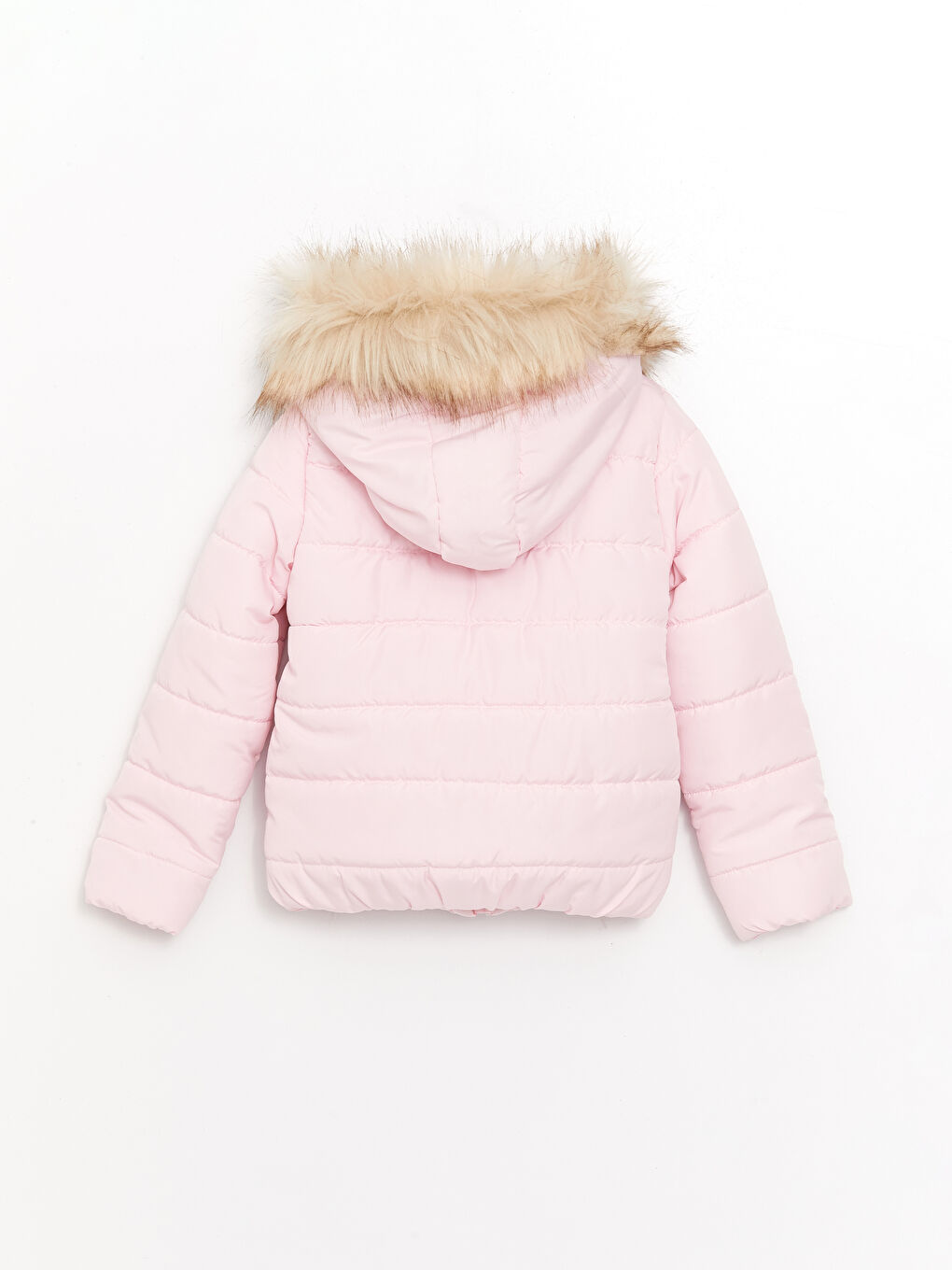 Pembe Kapüşonlu Basic Kız Çocuk Mont-1