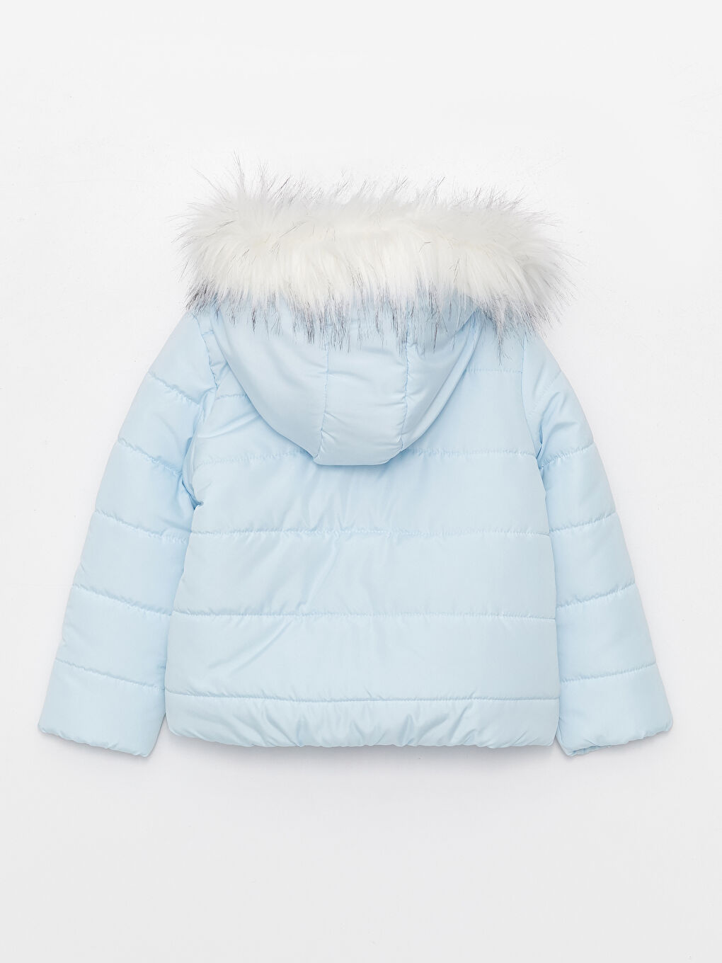 Mavi Kapüşonlu Basic Kız Çocuk Mont-1