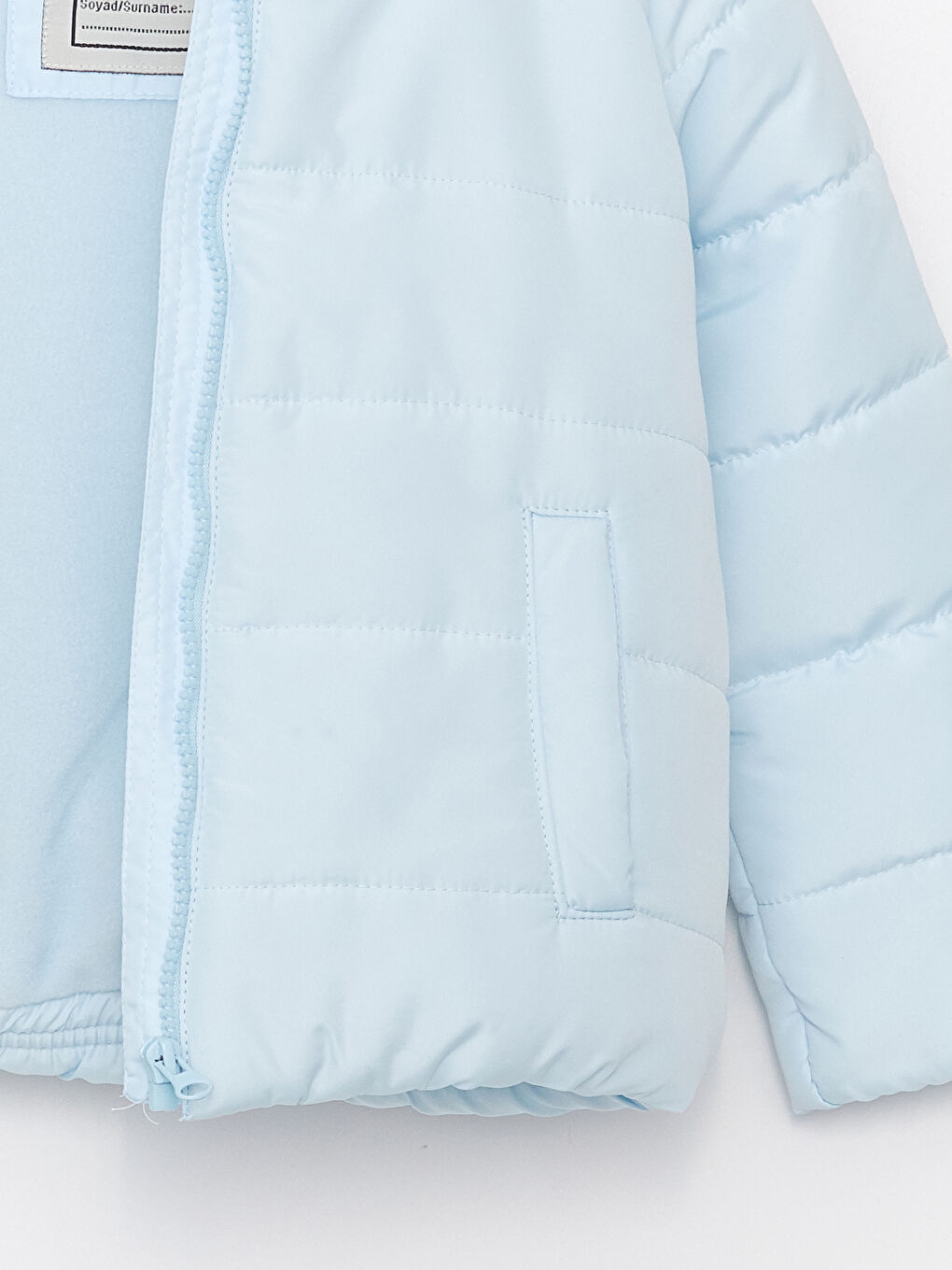 Mavi Kapüşonlu Basic Kız Çocuk Mont-2