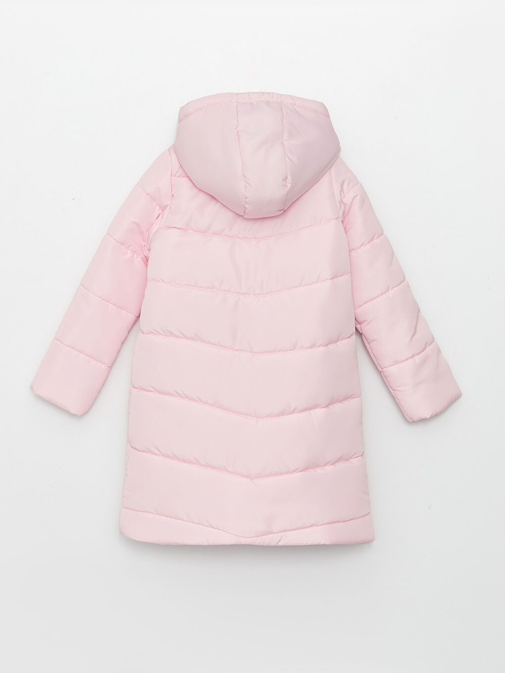 Pembe Kapüşonlu Basic Kız Çocuk Mont-1