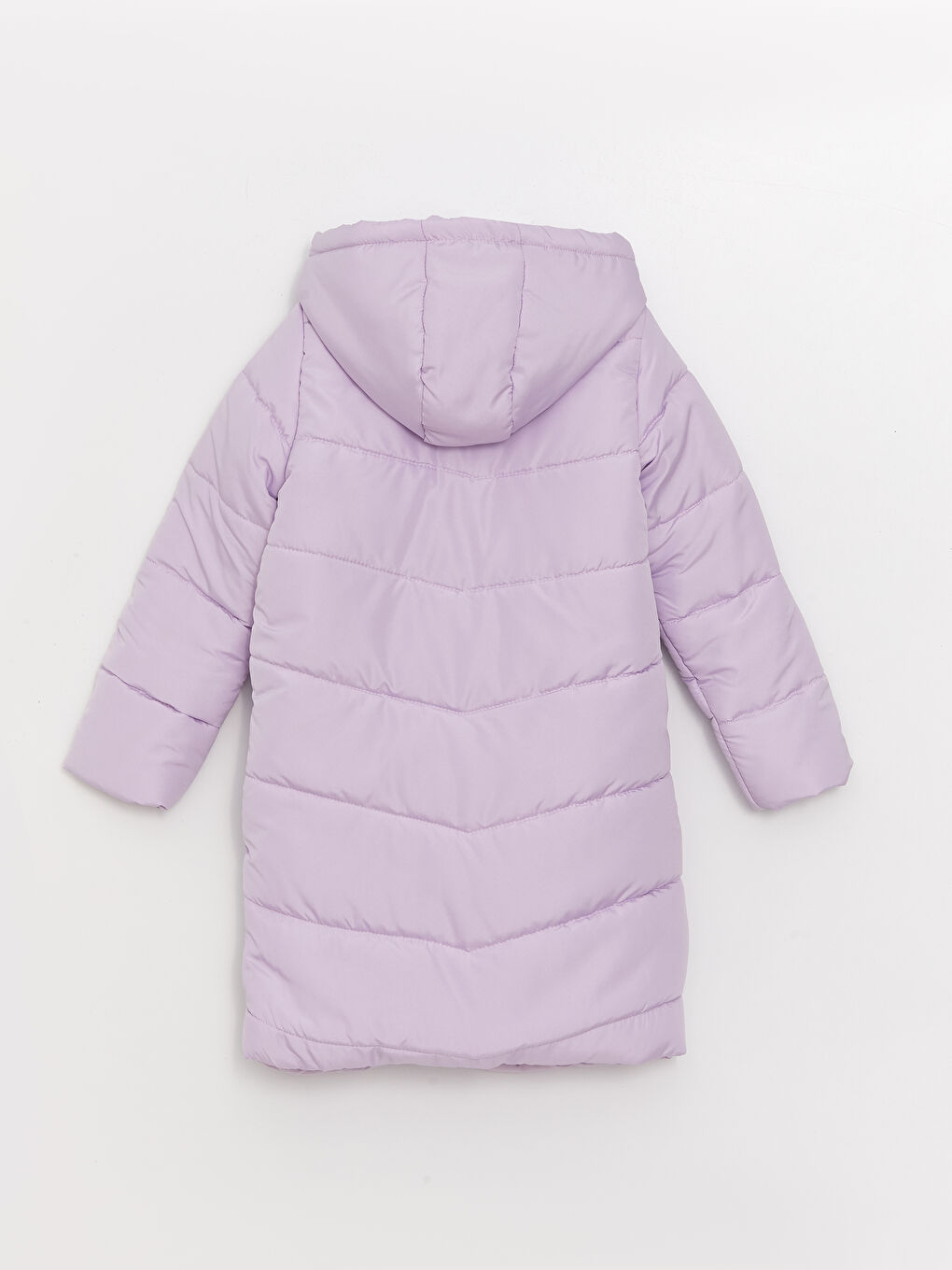 Lila Kapüşonlu Basic Kız Çocuk Mont-1