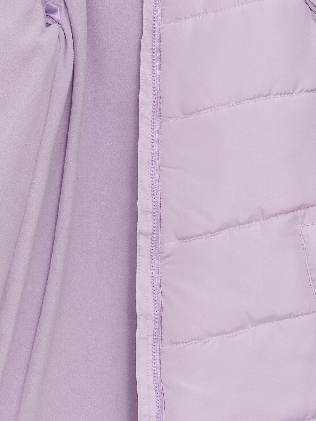 Lila Kapüşonlu Basic Kız Çocuk Mont-2