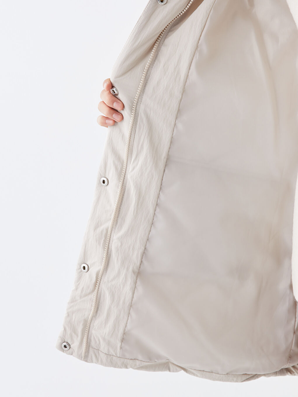 Žena BEŽ Puffer jakna/napuhana deblja jakna-5