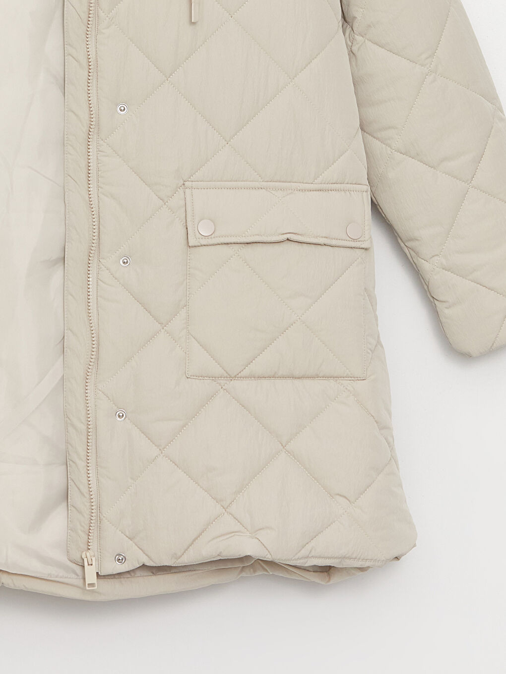 Žena BEŽ Puffer jakna/napuhana deblja jakna-9