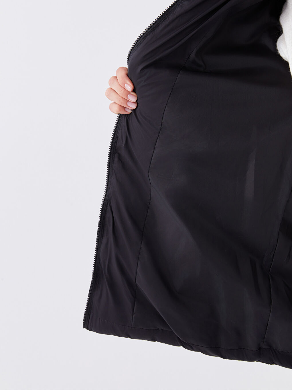 Hooded Regular Long Sleeve Oversize Women's Puffer-3