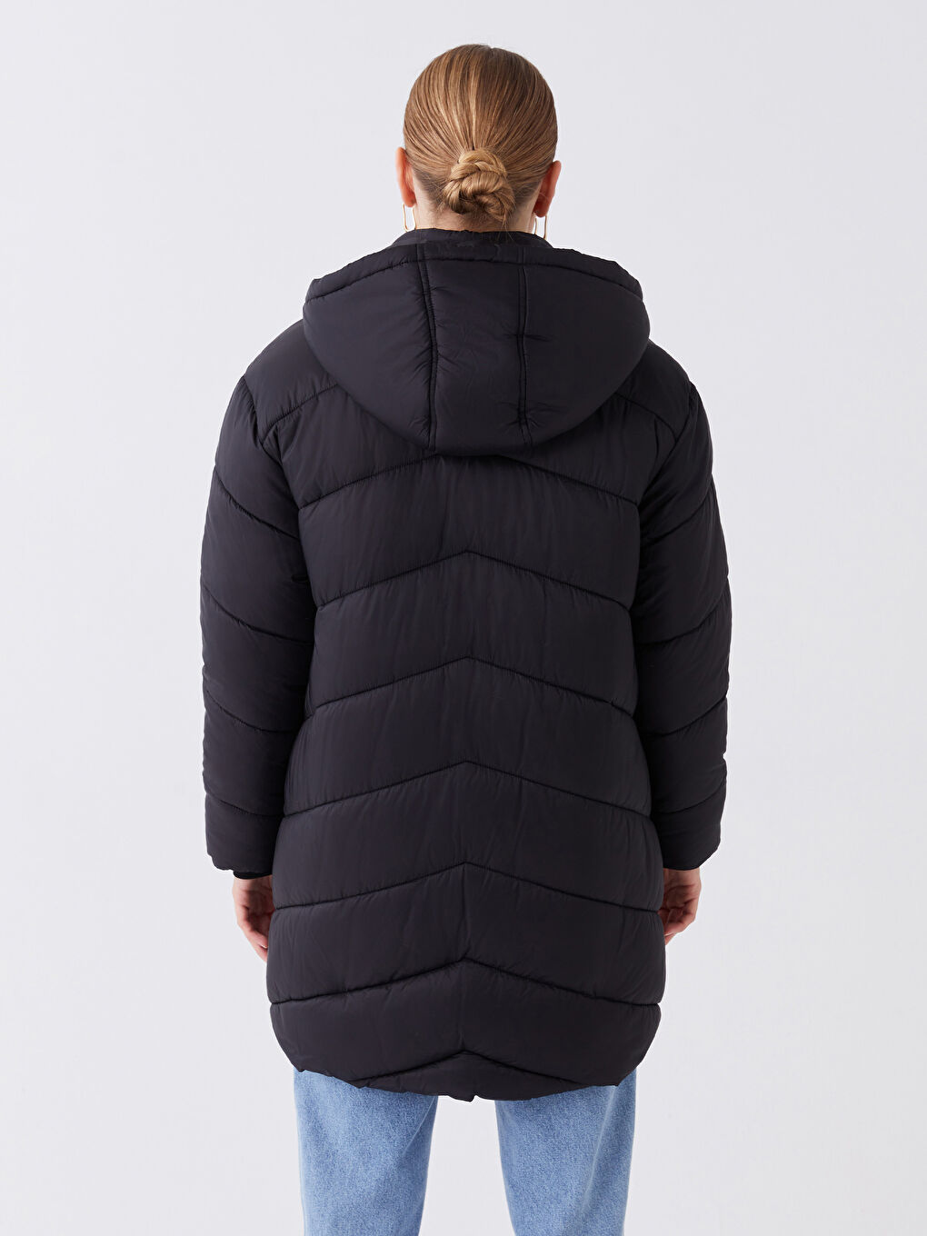 Hooded Regular Long Sleeve Oversize Women's Puffer-5