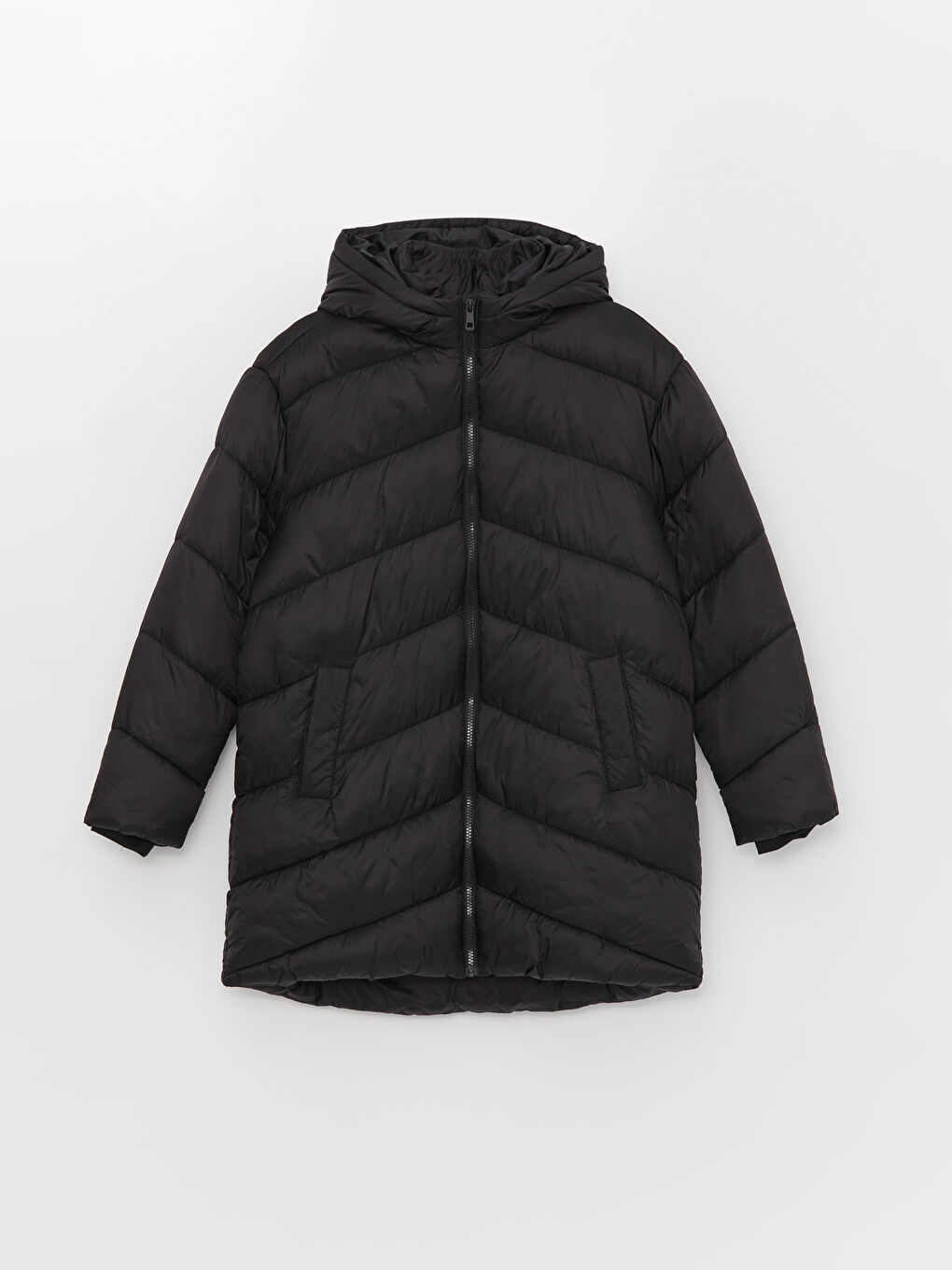 Hooded Regular Long Sleeve Oversize Women's Puffer-6