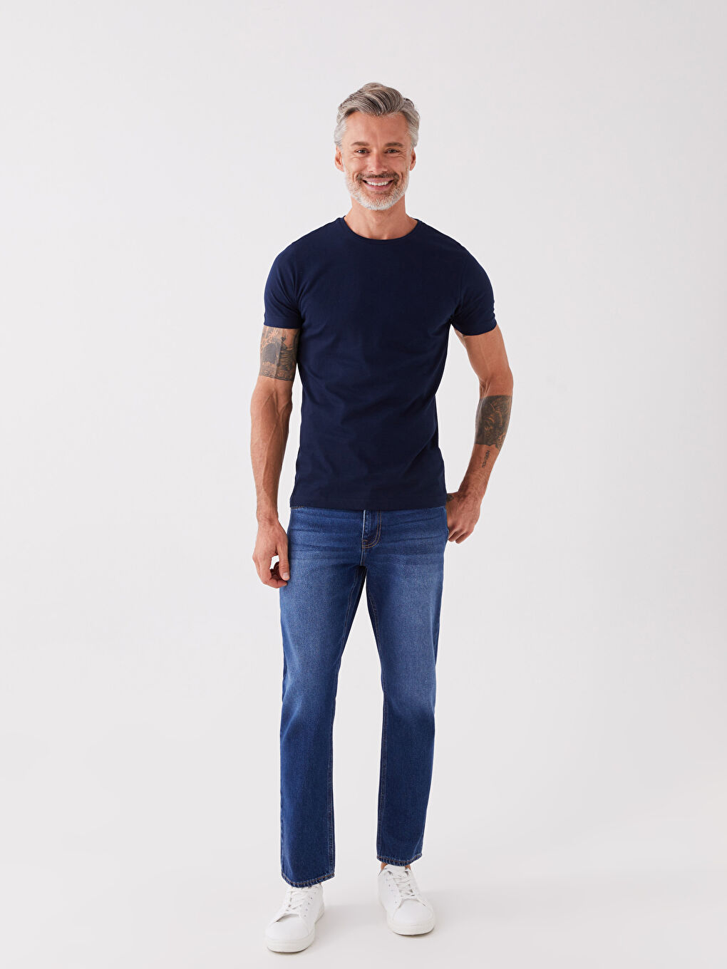 Тениска с кръгло деколте от джърси за мъже-2