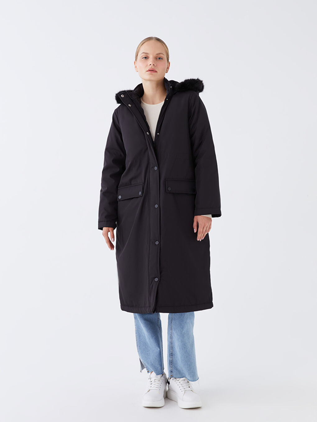 Hooded Regular Long Sleeve Women's Parka